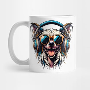 Chinese Crested Smiling DJ: A Musical Canine Portrait Mug